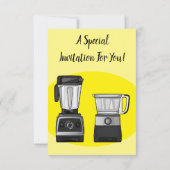 フードプロセッサ&ブレンダー漫画イラストレーション 招待状 (裏面)
