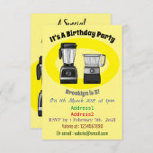 フードプロセッサ&ブレンダー漫画イラストレーション 招待状 (正面/裏面)