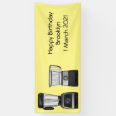 フードプロセッサ&ブレンダー漫画イラストレーション 横断幕 (縦)