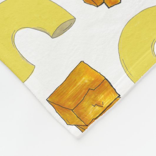 フードペアリングエルボマカロニチェダーMac&チーズ フリースブランケット (角)