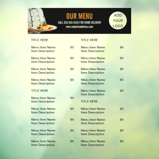 フードメニューケータリングレストランビジネス ウィンドウサイン (シート3)