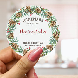 フードメリーパーソナライズされたクリスマスフェスティバルリース ラウンドシール