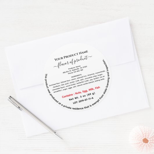 フードラウンドテネシーコテージ法ラベル ラウンドシール (封筒)