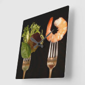 フードラバーキッチンウォールクロック スクエア壁時計 (傾斜)