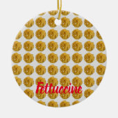 フードラバー用フェツシネパスタ麺パターン セラミックオーナメント (正面)