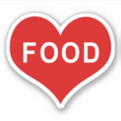 フードレッドラブハートビニールシール シール (正面)
