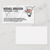 フードロゴを提供するシェフ | 液体銀背景 名刺 (正面/裏面)