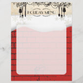 フードワインブリックのクリスマスホリデーメニューのレターヘッド (正面)