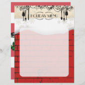 フードワインブリックのクリスマスホリデーメニューのレターヘッド (正面/裏面)