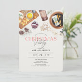 フードワモダンインクリスマスグリーンホリデーパーティー 招待状 (スタンド正面)