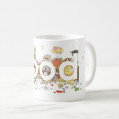 フードワードアートカラフルおもしろいベーキングタイポグラフィ コーヒーマグカップ (正面右)