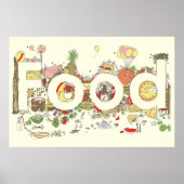 フードワードアートカラフルおもしろいベーキングタイポグラフィ ポスター (正面)