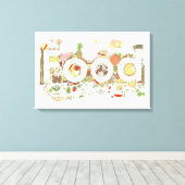 フードワードアートスローガンおもしろいグルメタイポグラフィユーモア キャンバスプリント (インサイチュ (ウッドフロア))