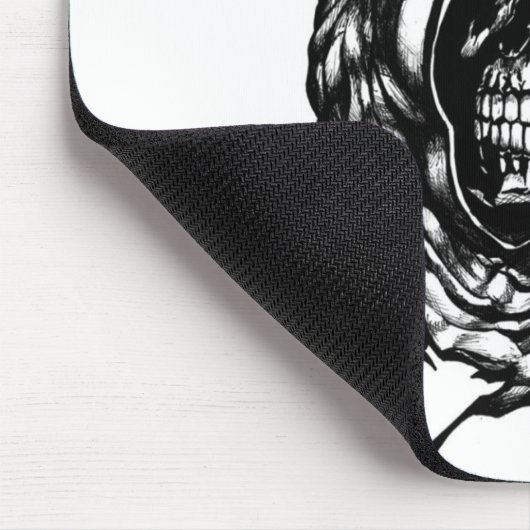 フード付きのスカルのmousepad マウスパッド (コーナー)