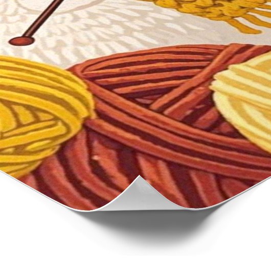 フード付きのマフラーを編んだ漫画のラマ ポスター (角)