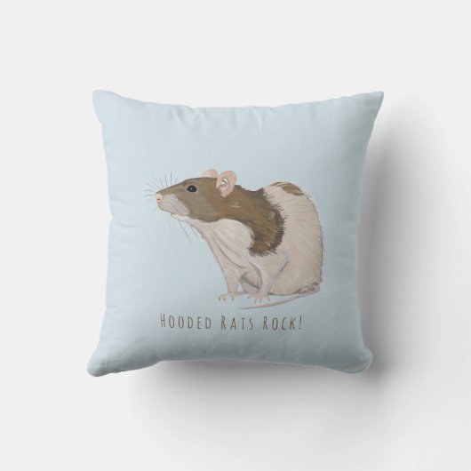 フード付きのラットの石のAgoutiのフード付きのラット クッション (裏面)