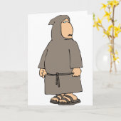フード付きの修道士の挨拶状 カード (黄色い花)