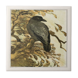 フード付きクロウオンブランチビクトリアンアート タイル