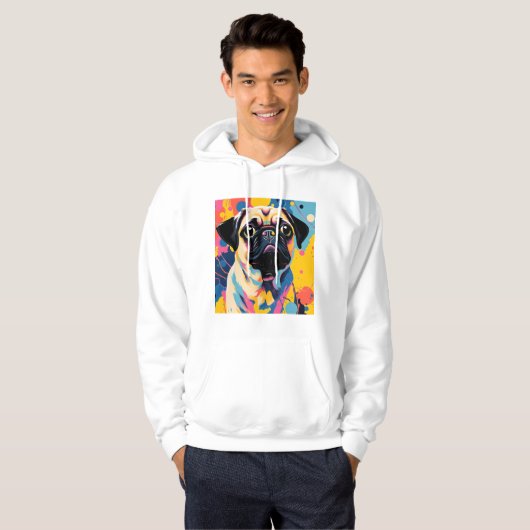 フード付きスウェットシャツとPug パーカ (正面フル)