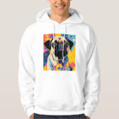 フード付きスウェットシャツとPug パーカ (正面)