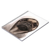 フード付きスウェットシャツのパグ ノートブック (左側)