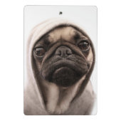 フード付きスウェットシャツのパグ ミニクリップボード (裏面)