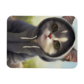 フード付きスウェットシャツの子猫 マグネット (横)