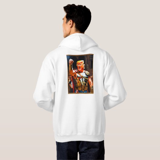 フード付きスウェットシャツデザインバイドナルドトランプスマイル パーカ (裏面フル)