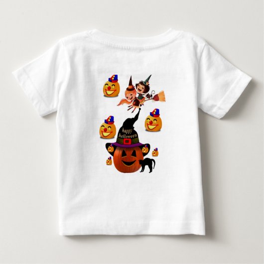 フード付きスウェットシャツハロウィーン幼児 ベビーTシャツ (裏面)