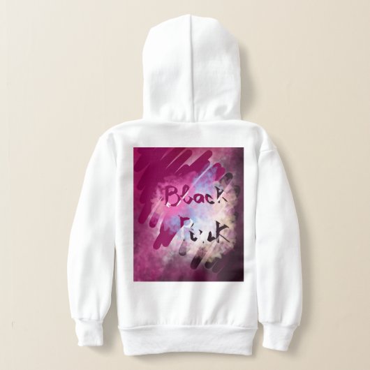 フード付きスウェットシャツブラックピンク (レイダウン裏面)