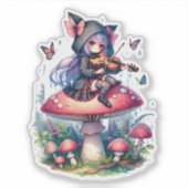 フード付きスウェットシャツ遊のヴァイオラの妖精 シール (正面)
