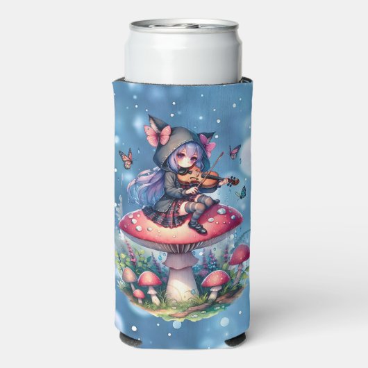 フード付きスウェットシャツ遊のヴァイオラの妖精 スリム缶クーラー (Seltzer裏面)