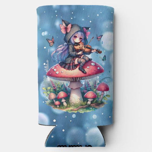 フード付きスウェットシャツ遊のヴァイオラの妖精 スリム缶クーラー (裏面)