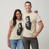 フード付きスウェットシャツ骨格飲みコーヒー Tシャツ (ユニセックス)