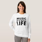フード付きスウェットシャツ: 音楽は生き方です Tシャツ (正面フル)