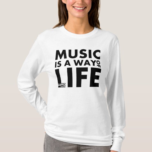 フード付きスウェットシャツ: 音楽は生き方です Tシャツ (正面)