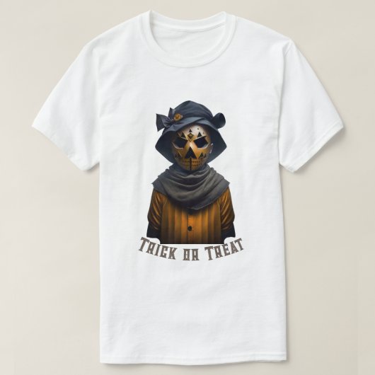 フード付きスウェットシャツTシャツのハロウィーンマスク Tシャツ (デザイン正面)