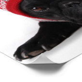 フード付きセーター付きブルドッグ ポスター (角)