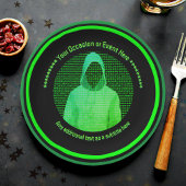 フード付きハッカーテーマサイバーイベント-企業のカスタム ペーパープレート