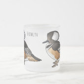 フード付きメルガンザー鳥の漫画イラストレーション フロストグラスマグカップ (中央)