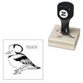 フード付きメルガンザー鳥の漫画イラストレーション ラバースタンプ (押印)