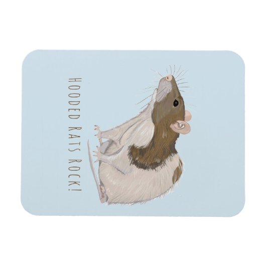 フード付きラットのロックアゴーティフード付きラット マグネット (横)