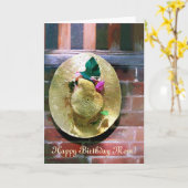 フード付き帽子 カード (黄色い花)