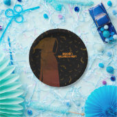 フード付き死神ハロウィン飛んでいるこうもり ペーパープレート (パーティー)