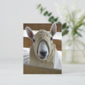 フード付き羊1 ポストカード (スタンド正面)