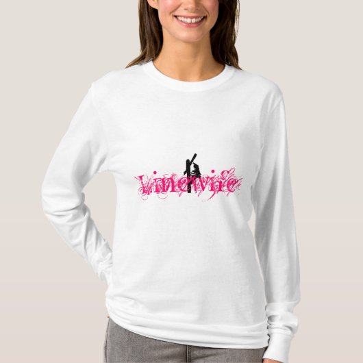 フード付ピンクLinewife Tシャツ (正面)