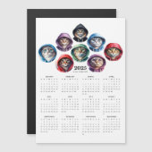 フード付中カラフルの猫カレンダー (正面/裏面)