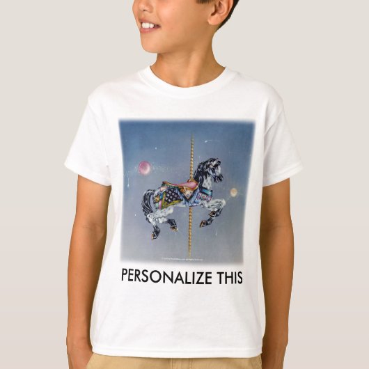 フード付、スウェットグレーマーレ回転木馬ホース Tシャツ (正面)