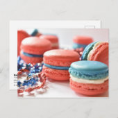 フード写真 赤 白 青 愛国的なマカロン ポストカード (正面/裏面)