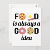 フード恋人I - "食べ物は常に良いアイディア"引用文 ポストカード (正面/裏面)